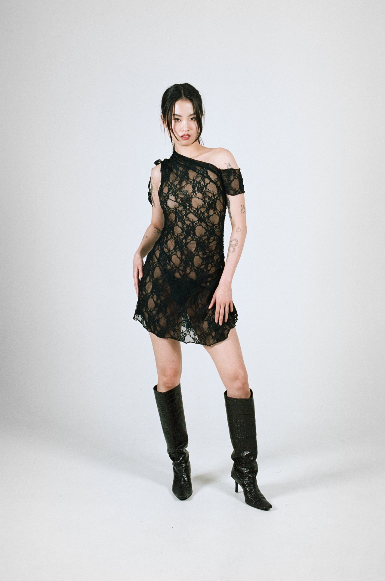 BLACK LACE SUMMER DRESS MINI