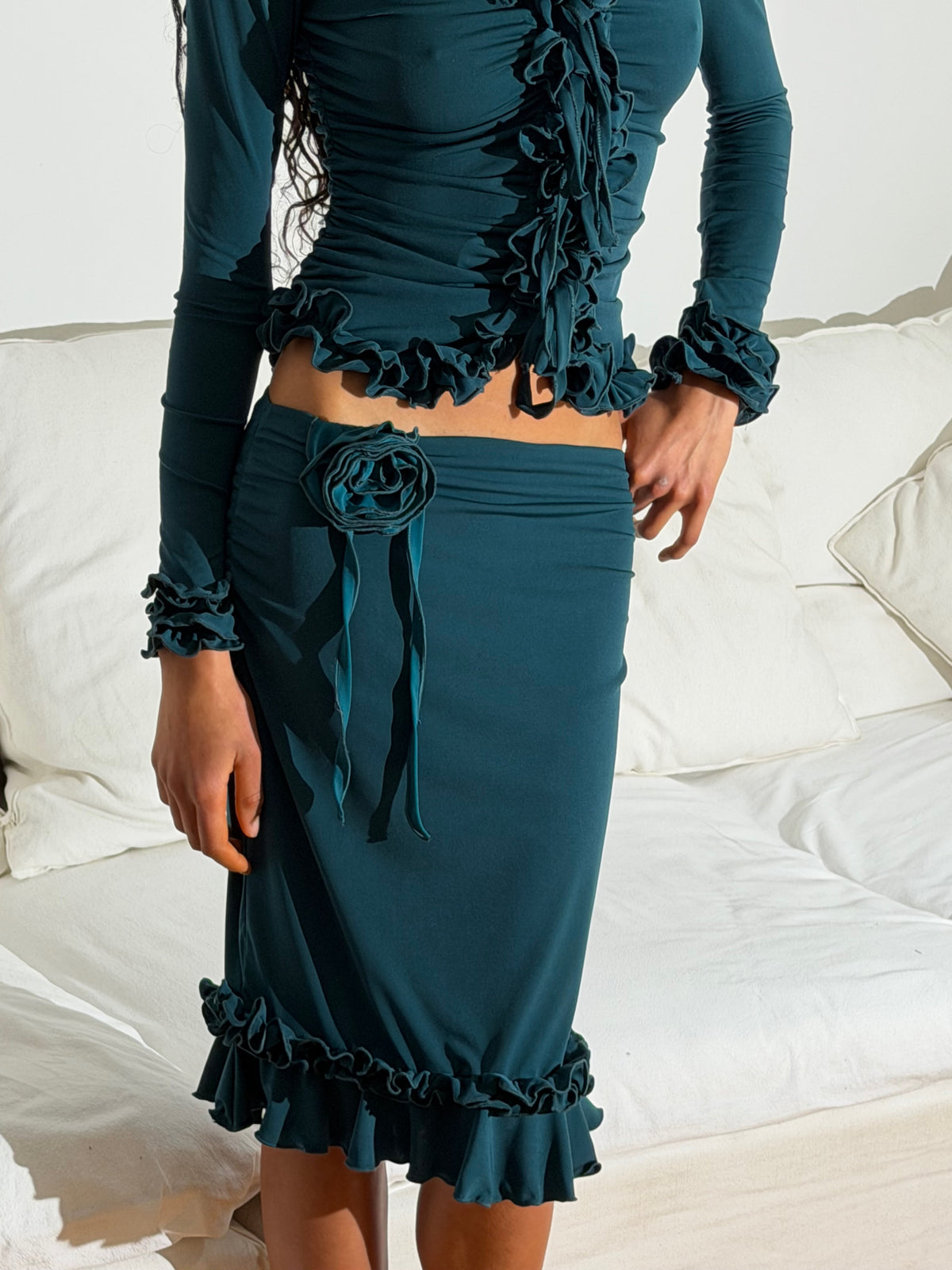 RUFFLE SKIRT JADE