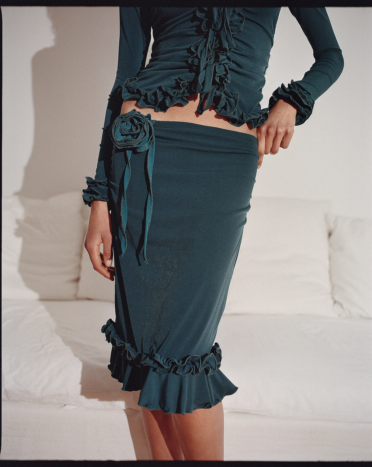 RUFFLE SKIRT JADE