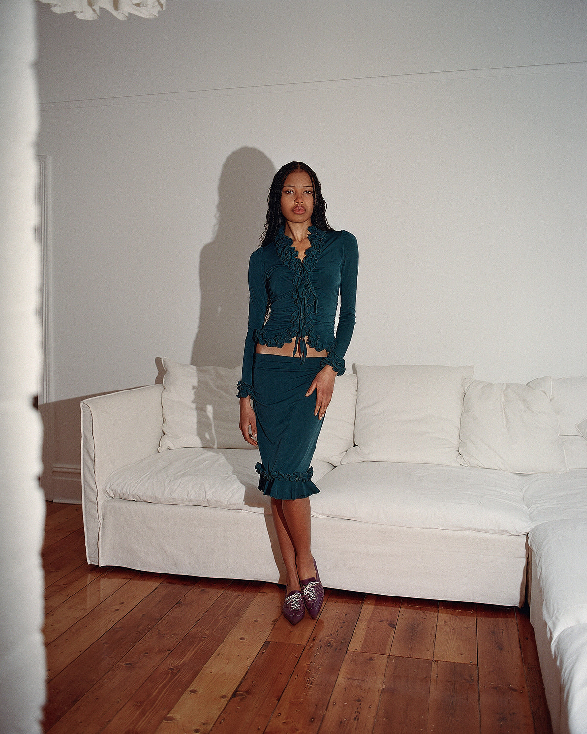 RUFFLE TOP JADE