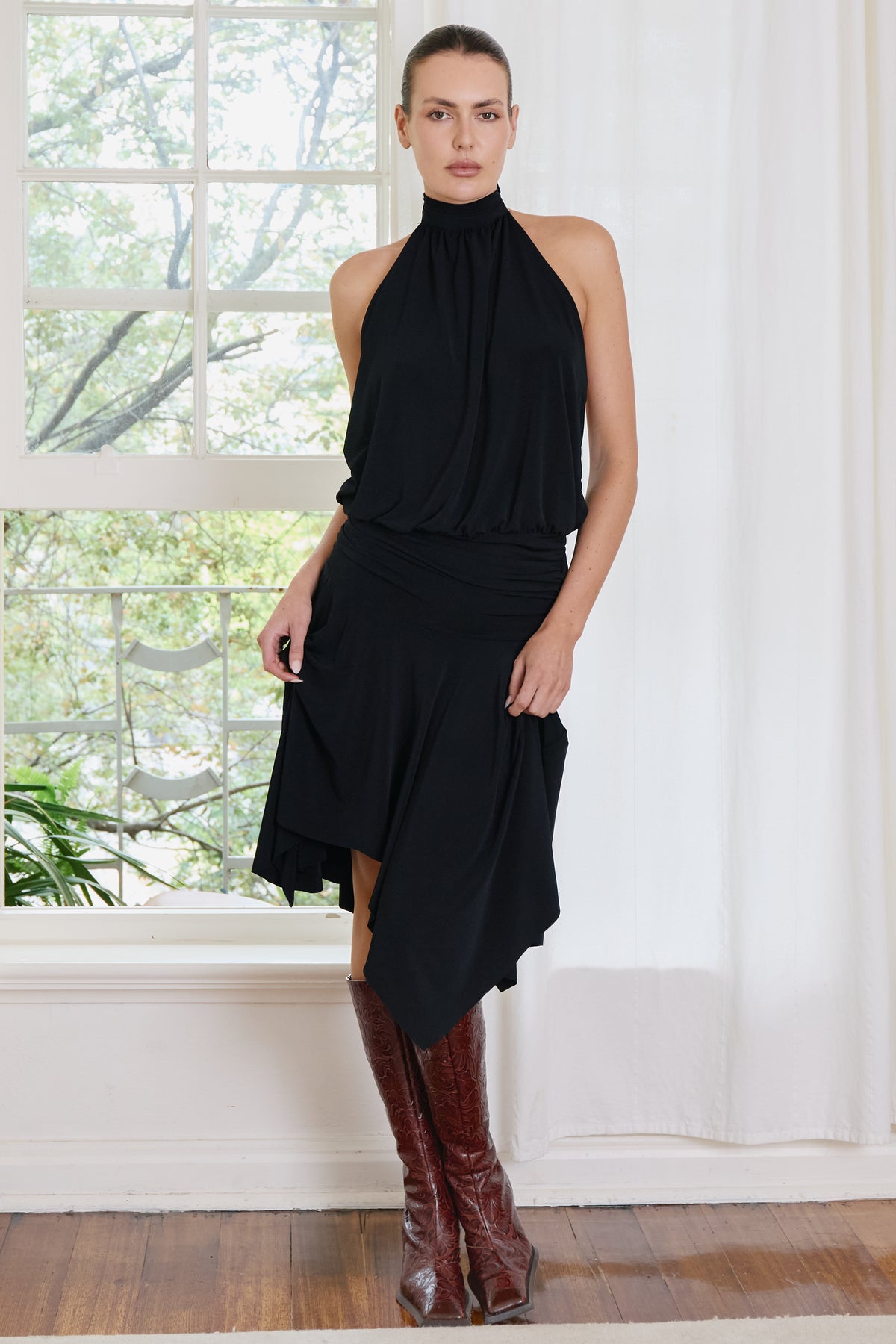 HALTER DRESS BLACK