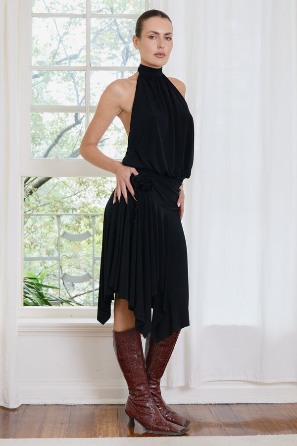 HALTER DRESS BLACK