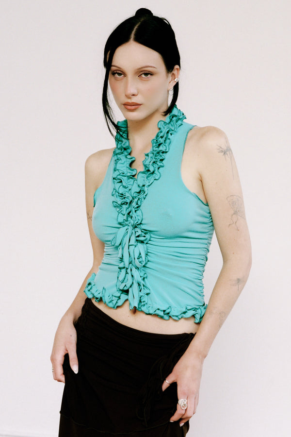 RUFFLE TANK MENTHOL