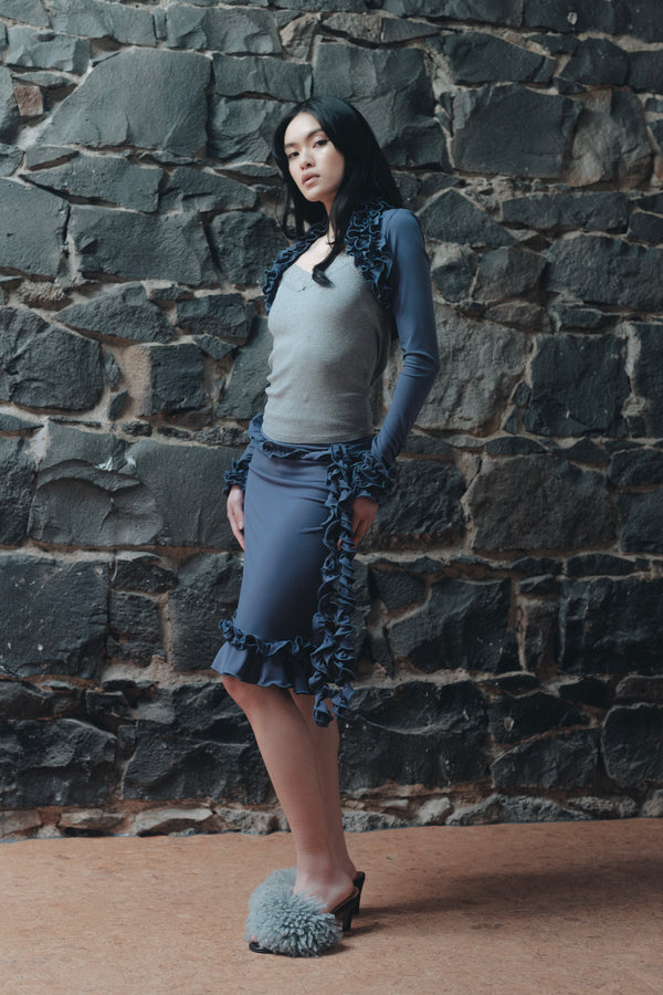 RUFFLE BOLERO FRENCH BLUE