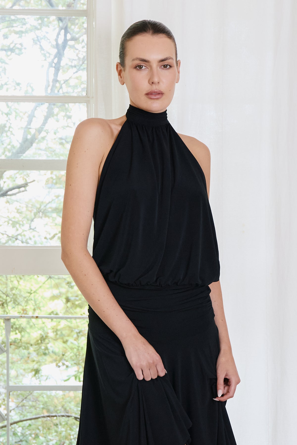 HALTER DRESS BLACK